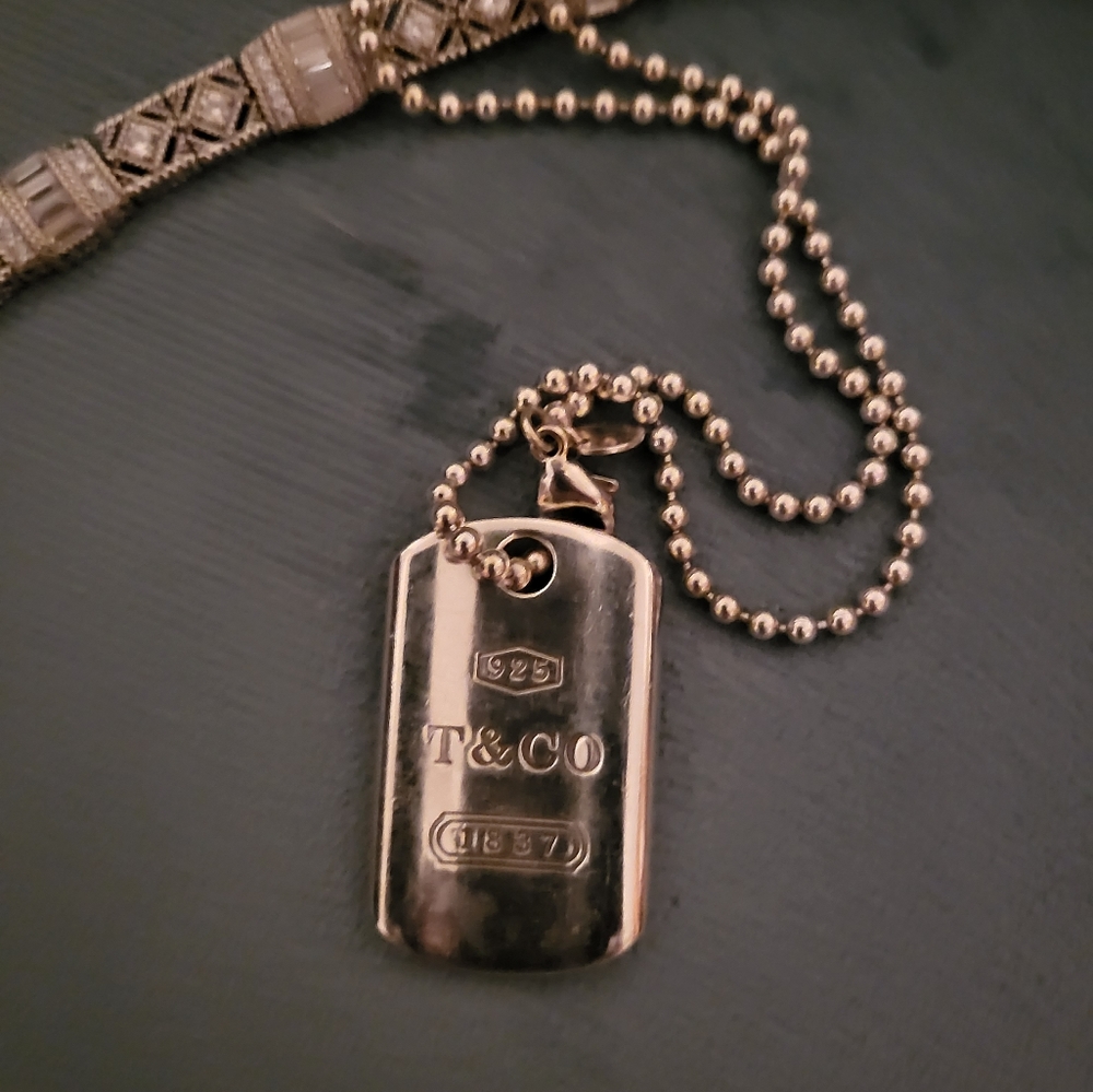 Tiffany and Co dog tag necklace